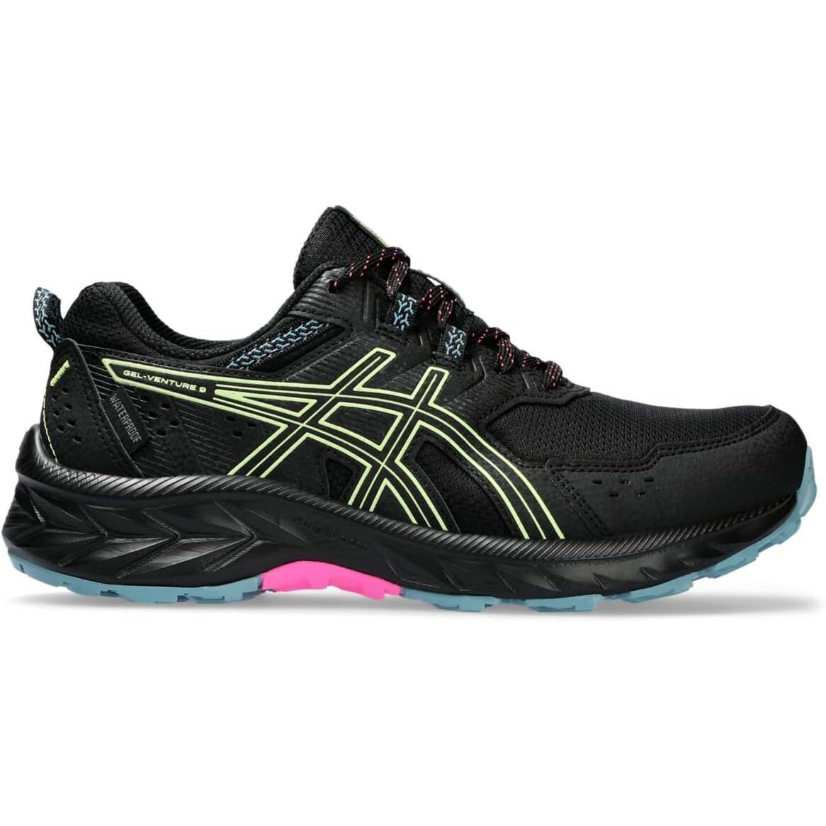 Asics Women`s Gel-venture 9 Waterproof Running Shoes 6 Black/lime Green - Black/Lime Green