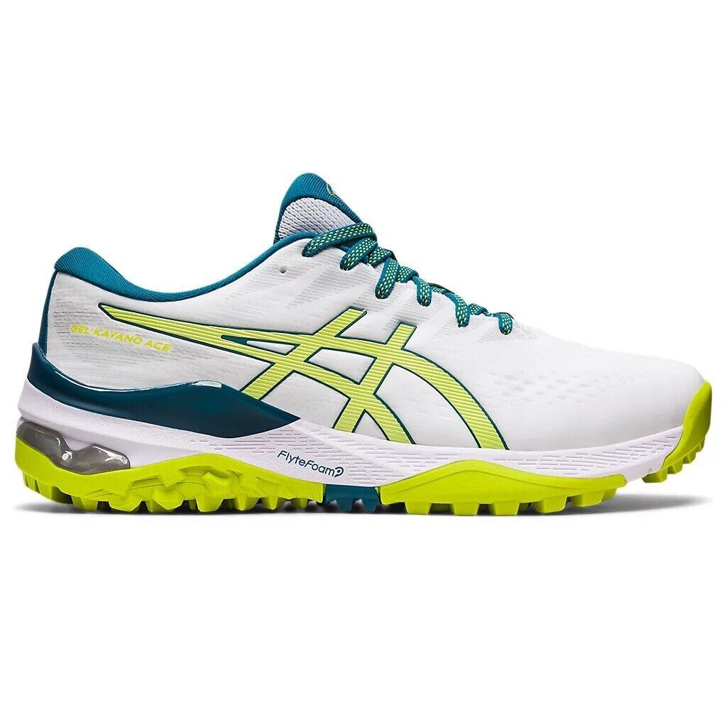 Asics Golf Gel Kayano Ace Men`s Golf Shoes 102 White Neon Lime 9.5 M