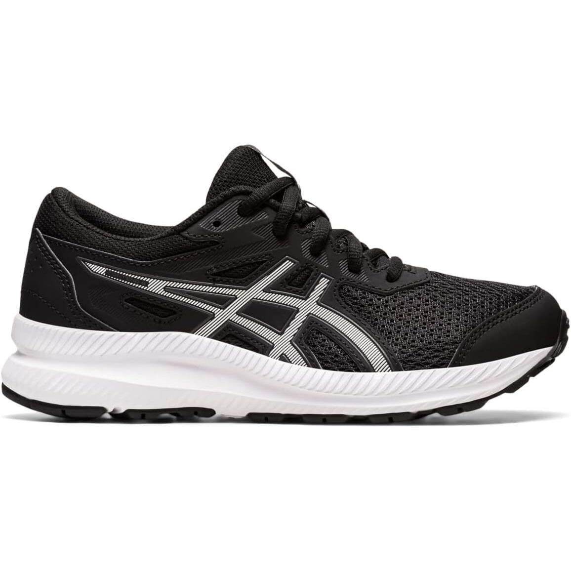 Asics Kid`s Contend 8 Grade School Running Shoes 4 Black/white