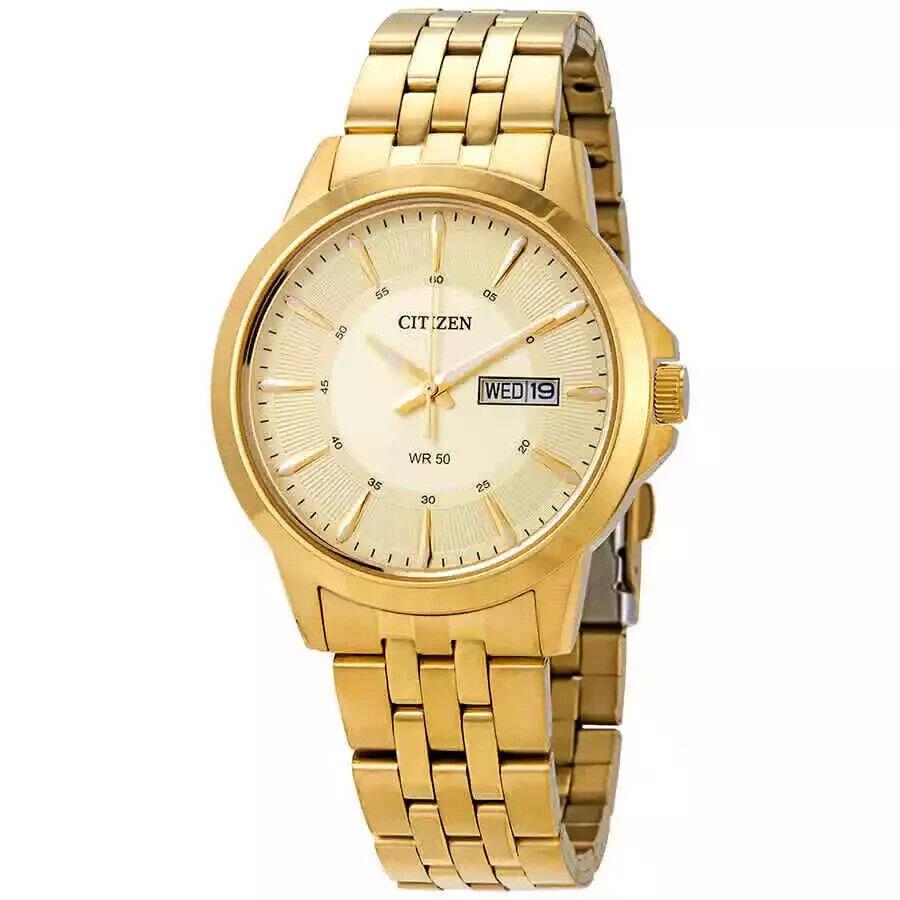 Citizen Quartz Champagne Dial Men`s Watch BF2013-56P