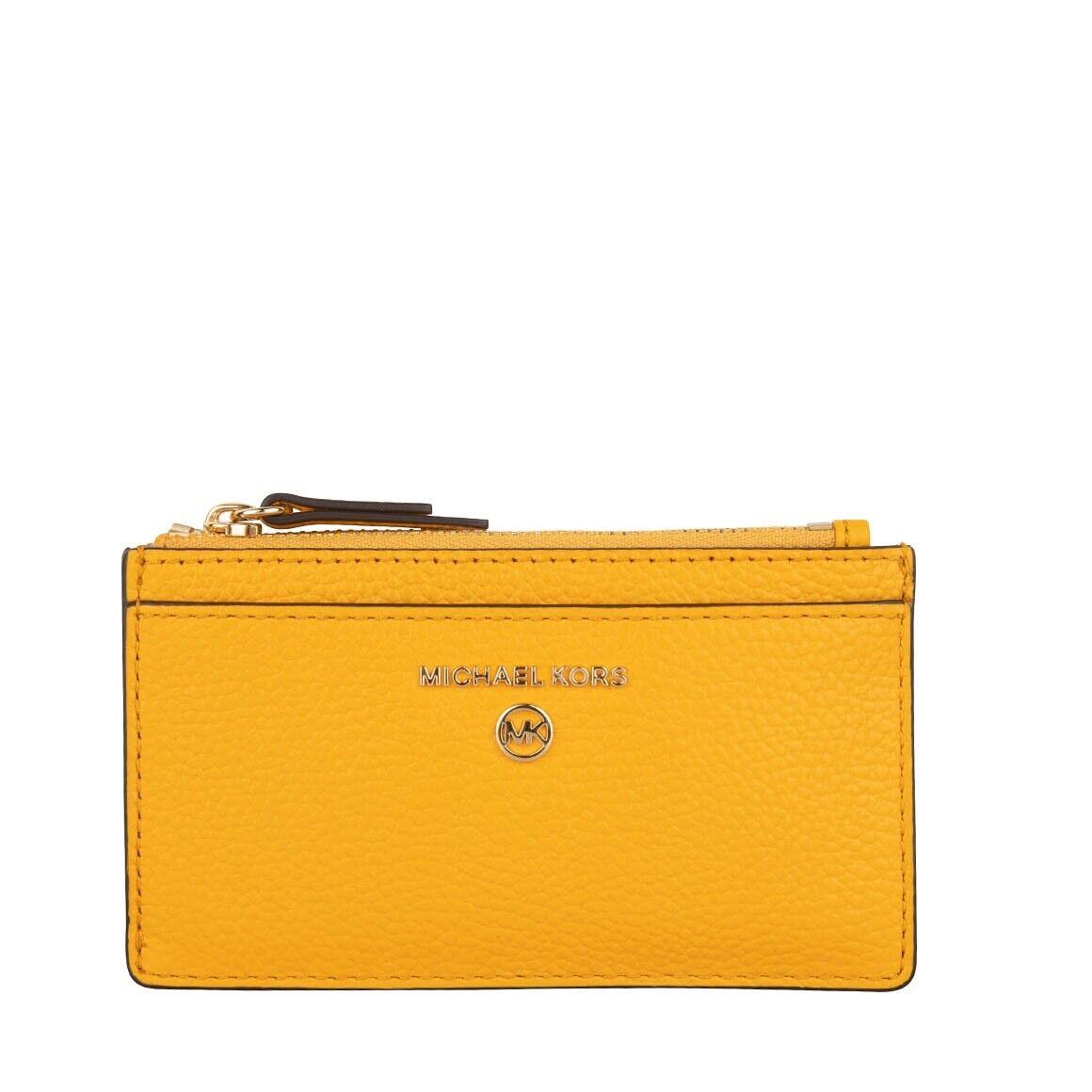 Michael Kors Women`s Jet Set Charm Pebble Leather Small Slim Card Case Sun