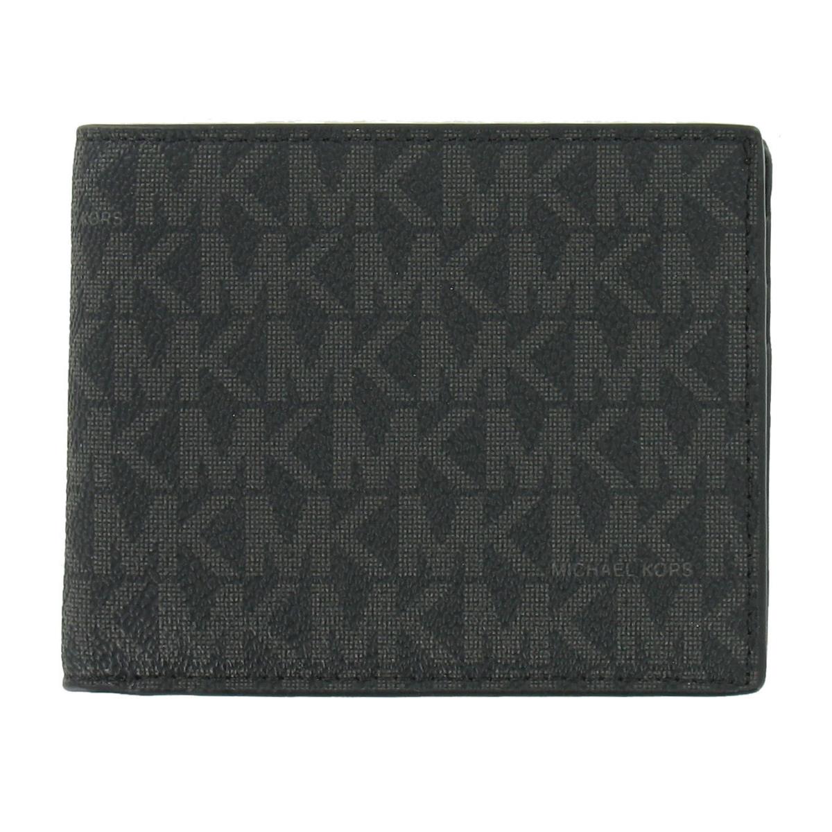 Michael Kors `jet Set` Men`s Graphic Bi-fold Wallet 2-Fold Black