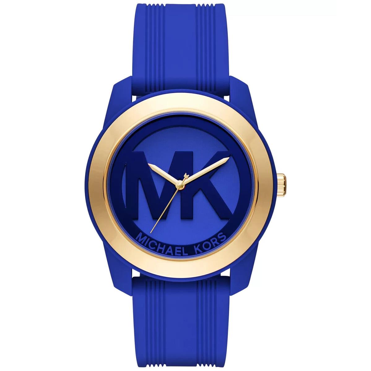 Michael Kors Women`s Preston Blue Silicone Strap Watch 43mm MK2534