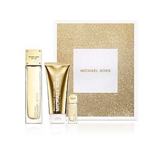 Michael Kors Sexy Amber Women 3pc Set: 3.4oz Edp + .24oz Edp Mini + 3.4oz Cream