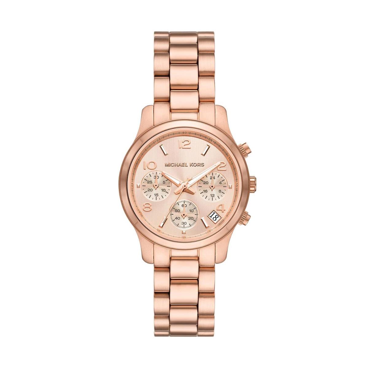 Michael Kors Runway Chronograph Rose Gold-tone Stainless Womens Watch MK7327