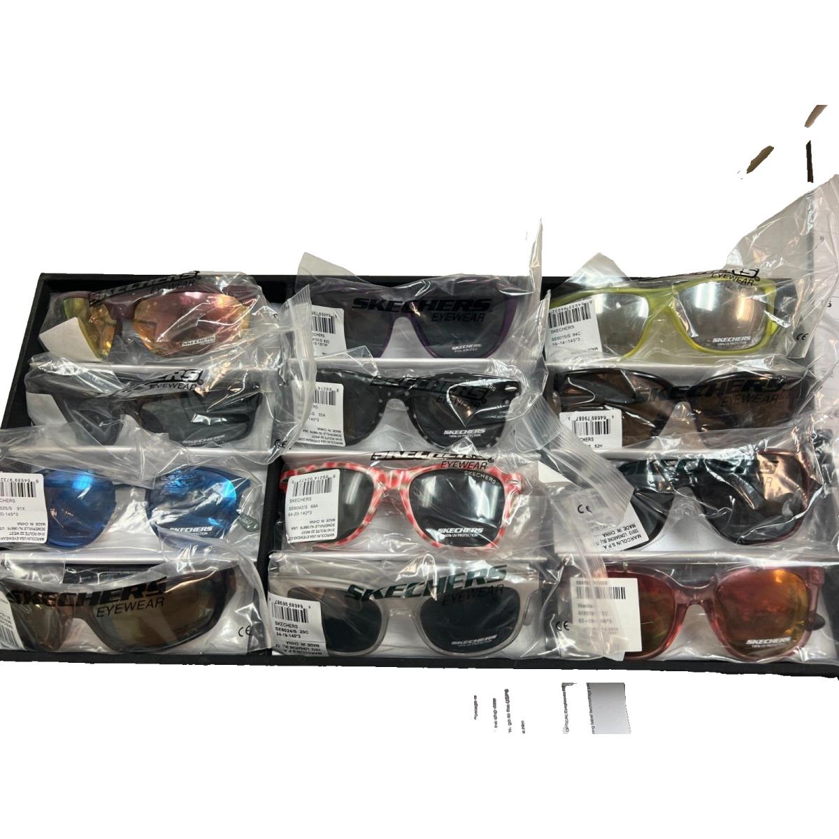 Skechers Wholesale Lot 12 Sunglasses Multi Colors Pouches Included