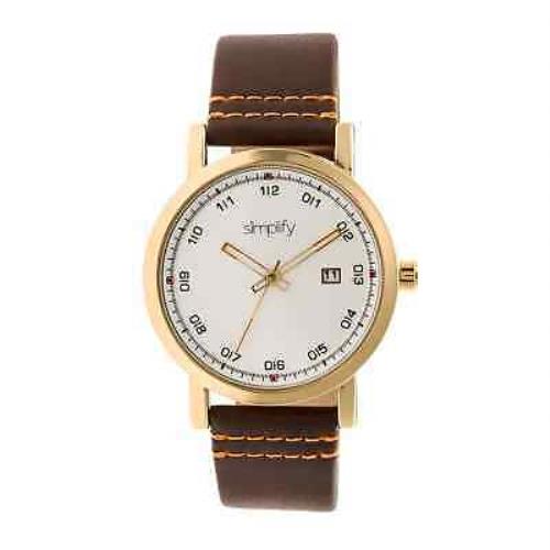 Simplify The 5300 Quartz Silver Dial Brown Leather Watch SIM5304
