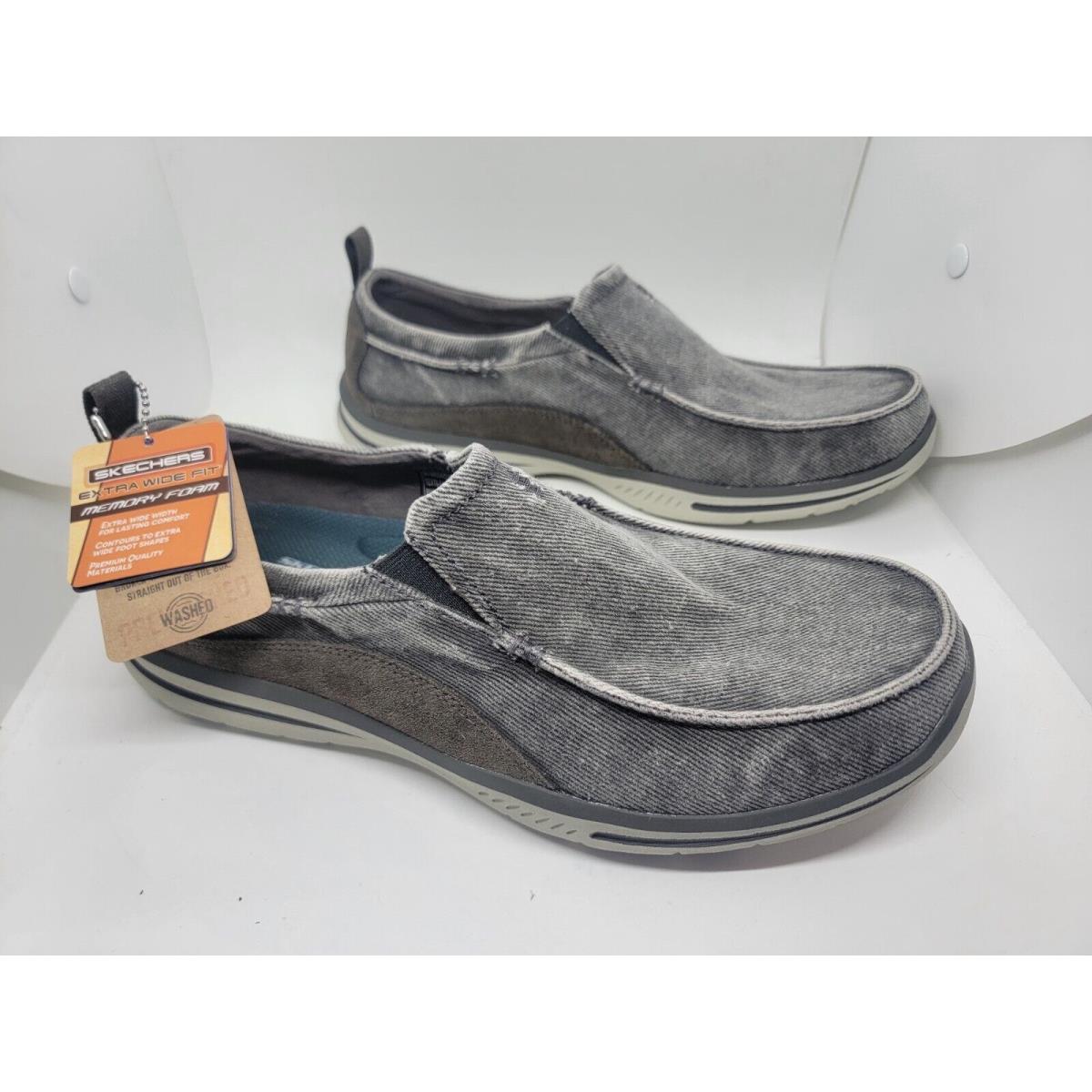 Skechers Men`s Elected Drigo Grey Slip On Loafers Shoes 64654EWW 11