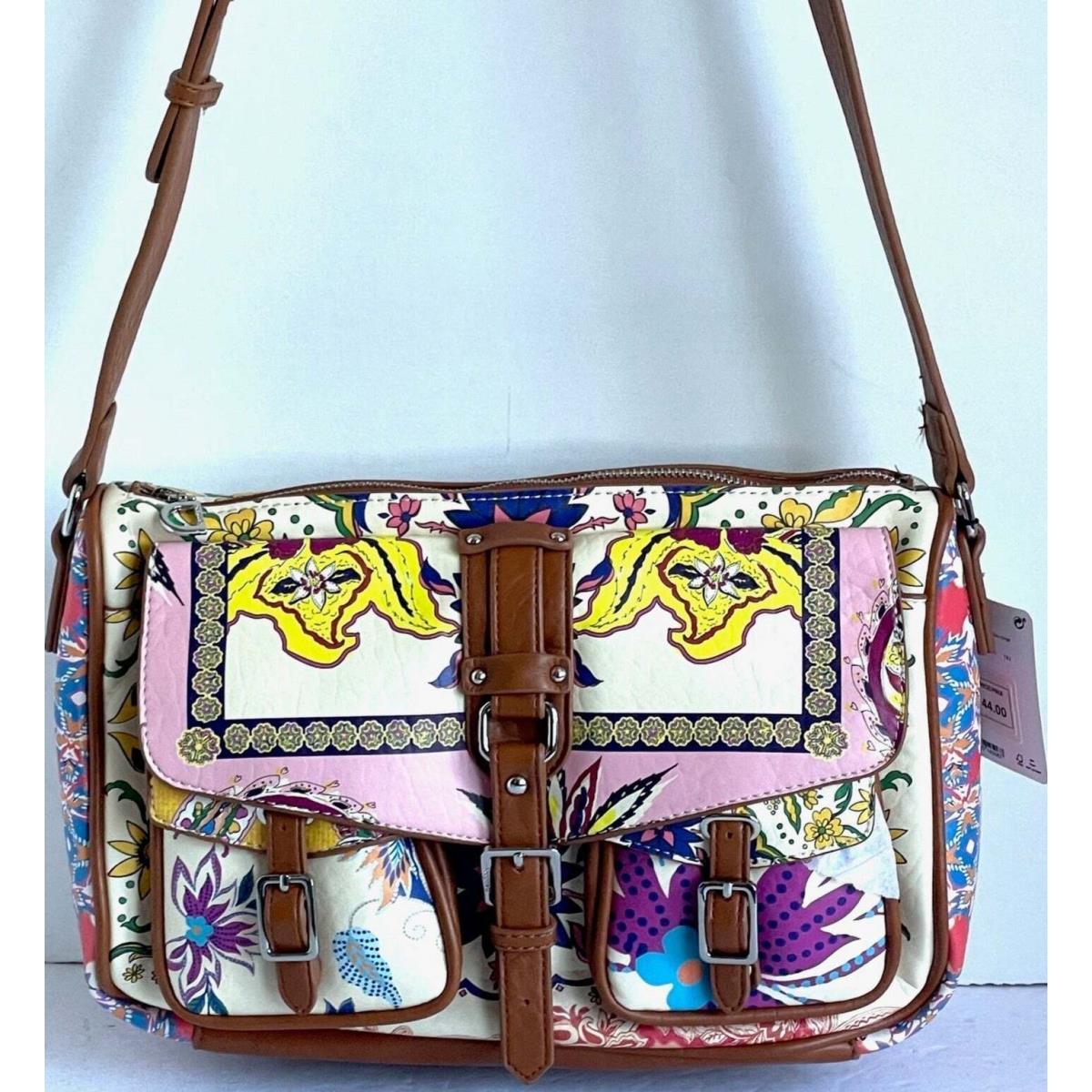 Desigual Boho Sling Large Shoulder Bag Crossbody Liverpool Floral White