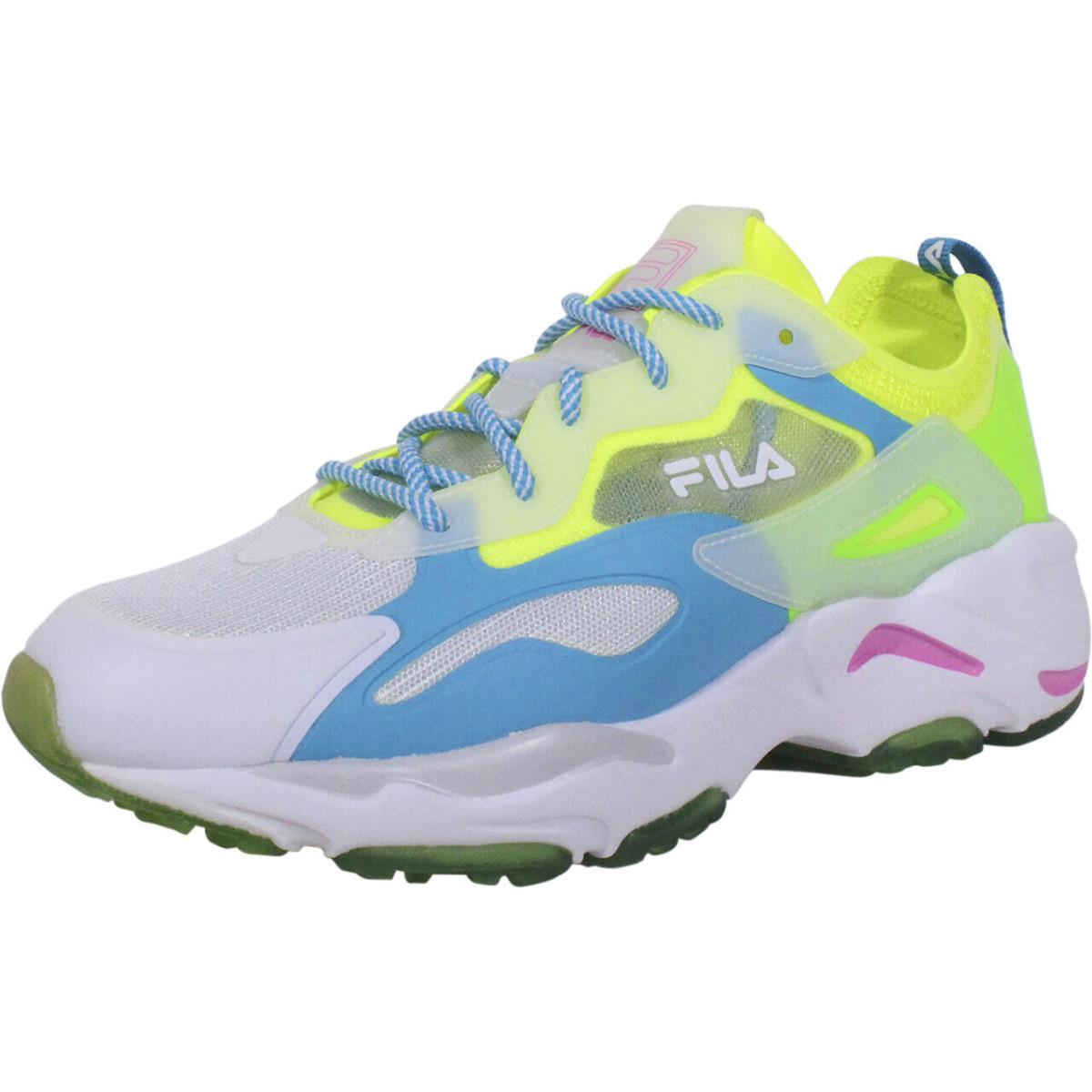 Fila Women`s Ray Tracer Lite Sneakers Safety Yellow/green Gecko/blue Sz: 6 - Yellow