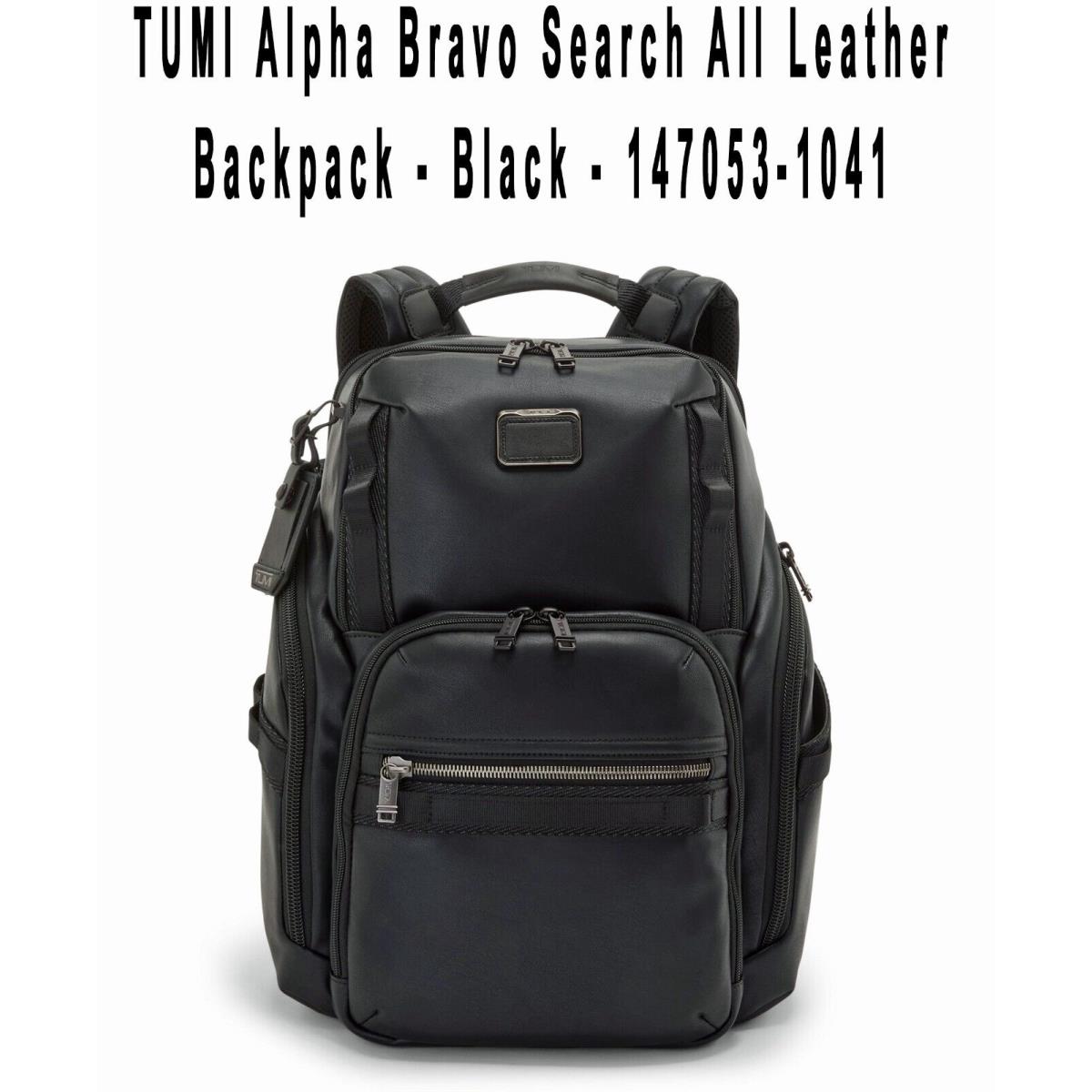 Tumi Alpha Bravo Search All Leather Backpack - Black - 147053-1041