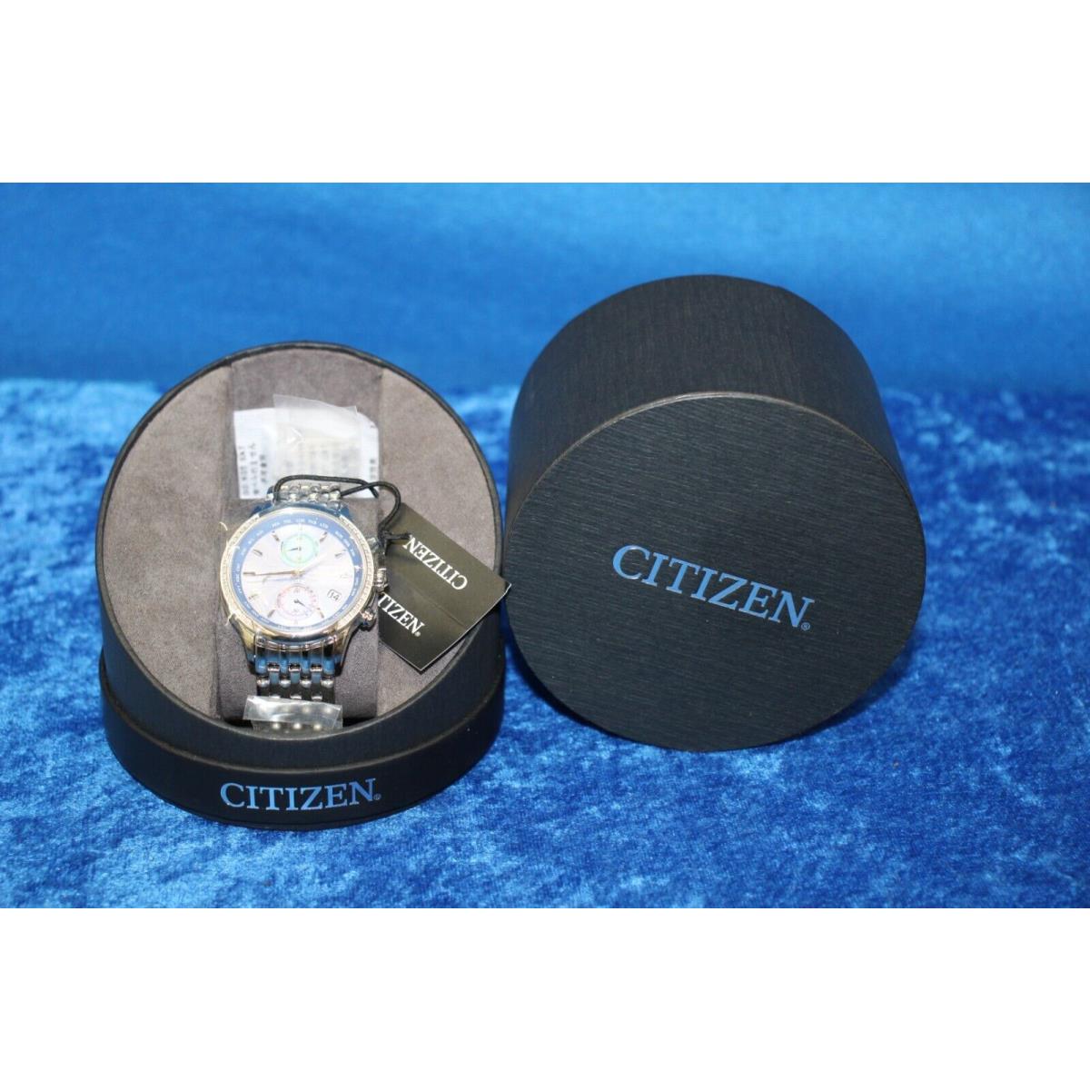 Citizen Eco-drive Perpetual Chronograph Diamond World Time A-t Watch FC5000-51L