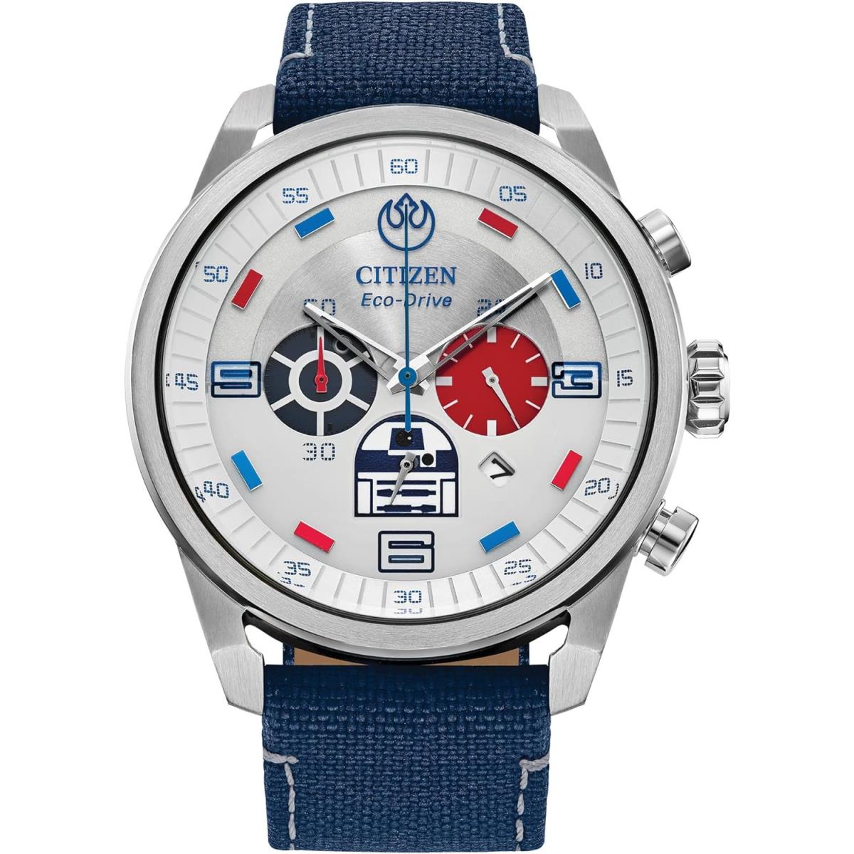 Citizen Men`s Eco-drive Star Wars R2-D2 Chronograph Stainless Steel Watch with C