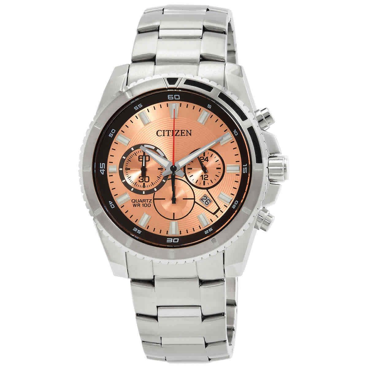 Citizen Chronograph Quartz Peach Dial Men`s Watch AN8200-50X