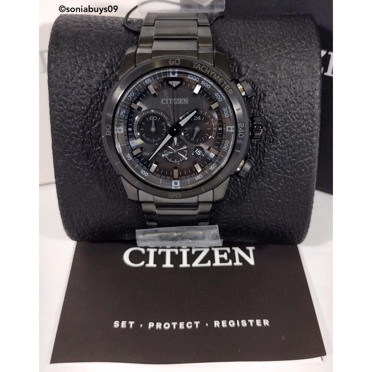 Citizen Eco-drive Ecosphere Black Stainless Steel Men`s Watch