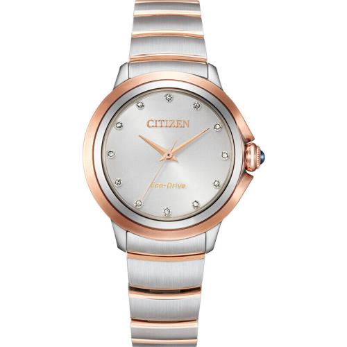 Citizen Eco Drive Ceci Women`s Diamond Two-tone Stainless Steel Watch EM0956-54A