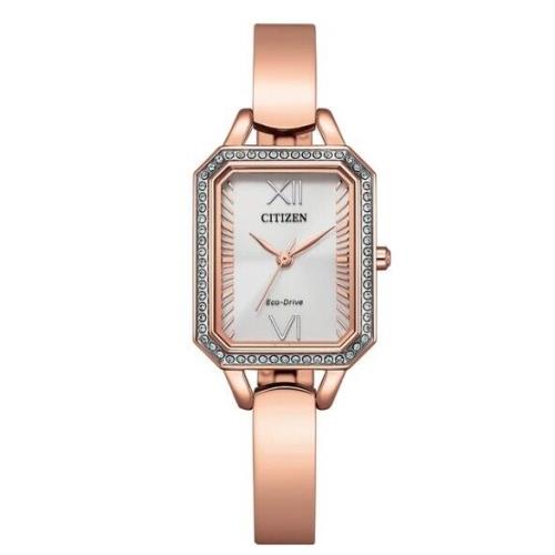 Citizen EM0983-51A Silhouette Eco-drive White Dial Rose Gold Womens Watch