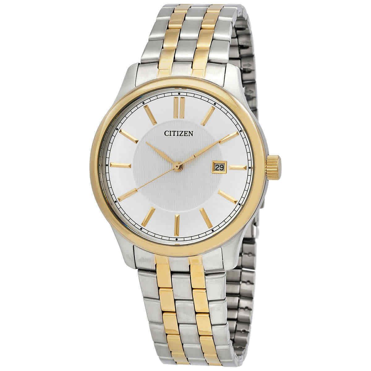 Citizen Quartz Silver Grey Dial Two-tone Men`s Watch BI1054-55A