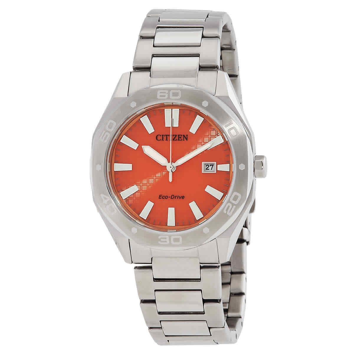 Citizen Eco-drive Orange Dial Men`s Watch BM7630-80Z