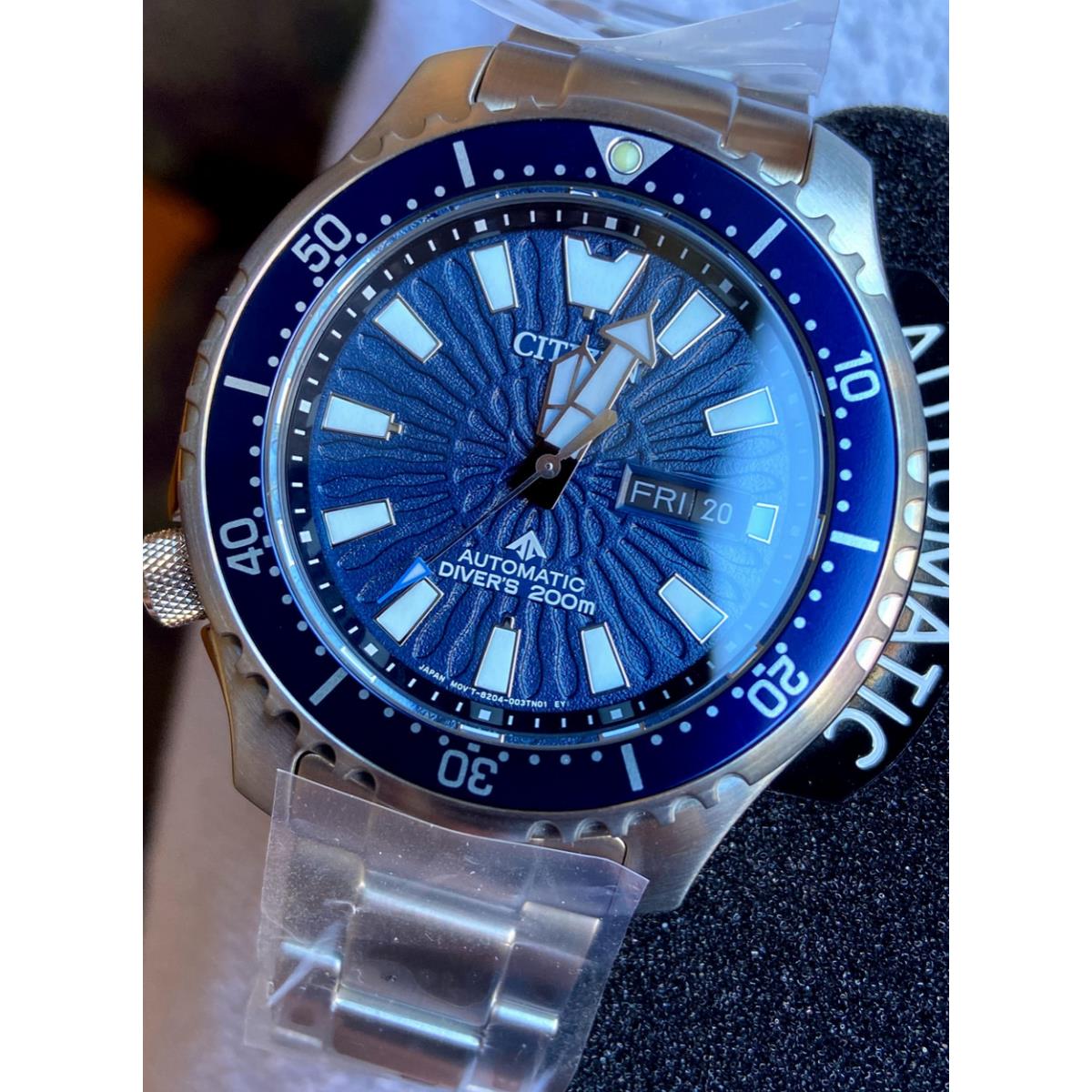 Citizen Promaster Automatic Sapphire Crystal Blue Dial Diver`s Watch NY0136-52L