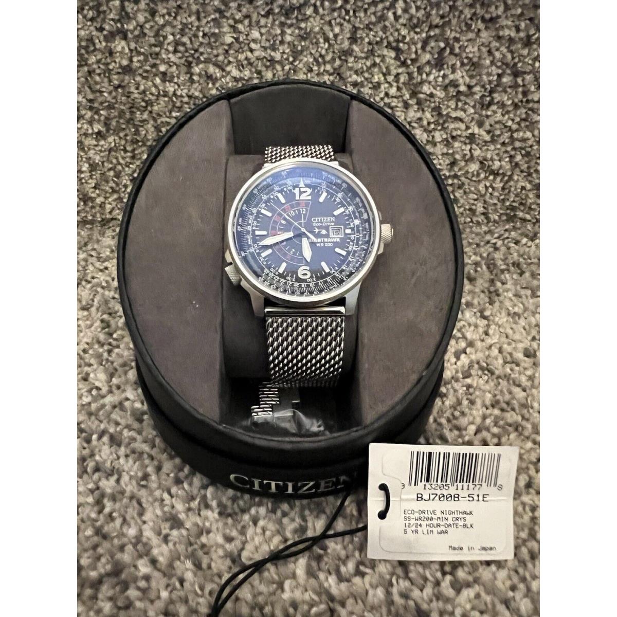 Citizen Men`s Eco-drive Promaster Nighthawk 42mm 20ATM Steel Watch BJ7008-51E