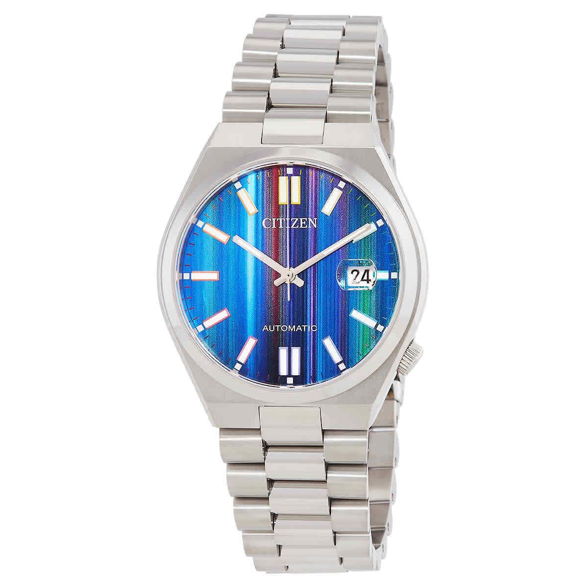 Citizen Tsuyosa Automatic Men`s Watch NJ0151-53W - Dial: Multicolor, Band: Silver-tone, Bezel: Silver-tone