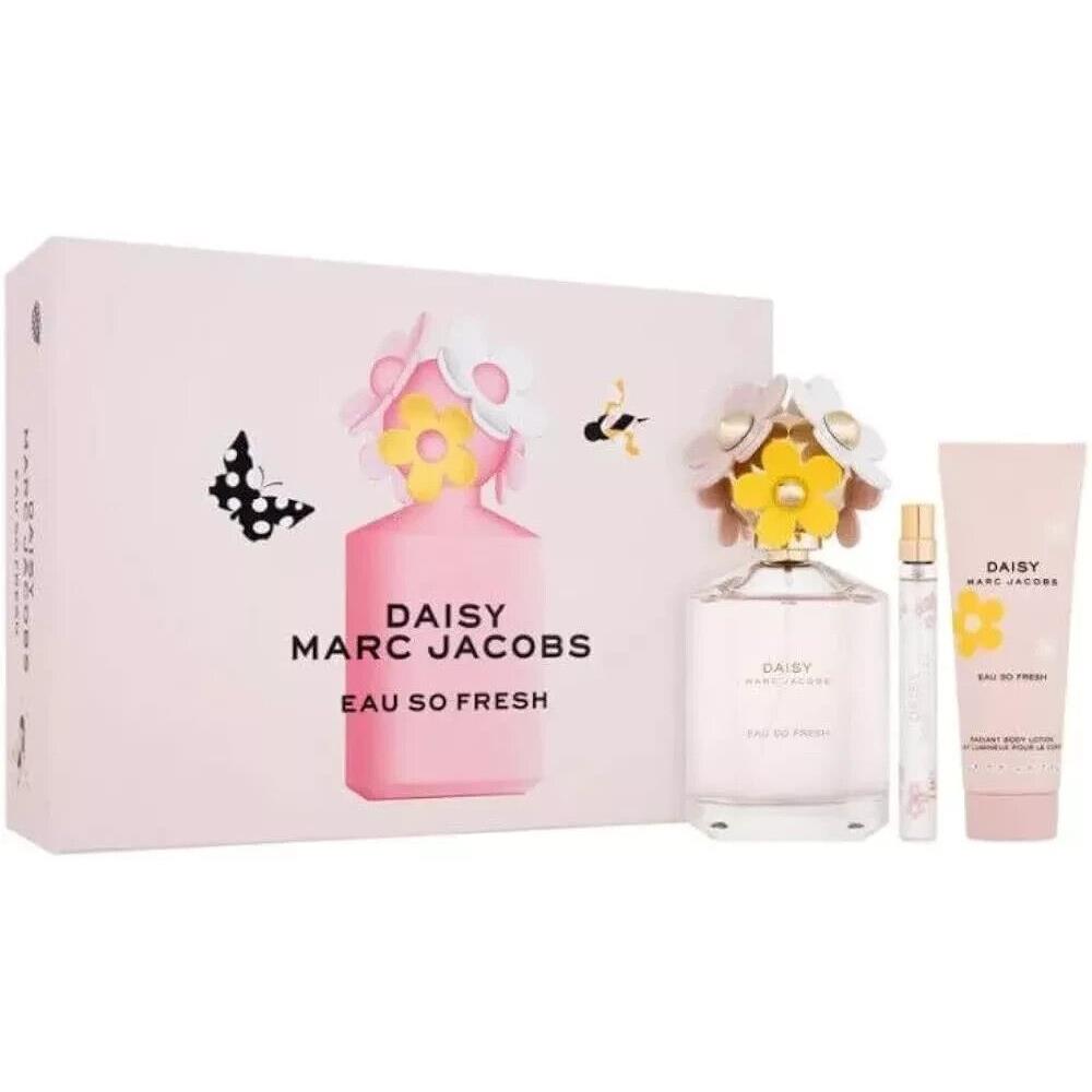 Marc Jacobs Daisy Eau So Fresh Perfume For Women 3 Piece Gift Set