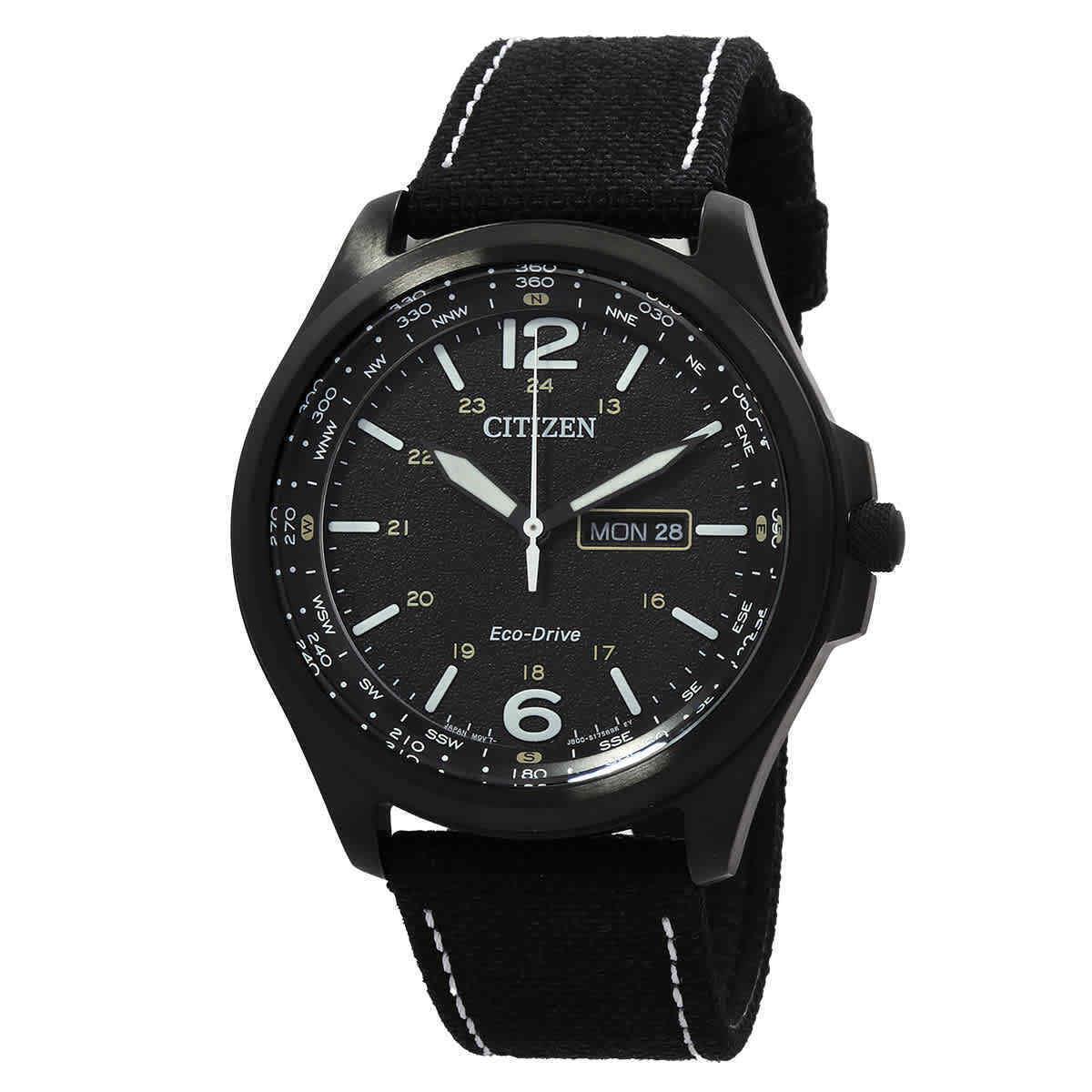 Citizen Classic Eco-drive Black Dial Men`s Watch AW0115-03E - Dial: Black, Band: Black, Bezel: Black