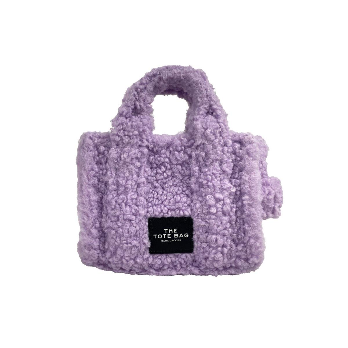 Marc Jacobs The Tote Bag Teddy Micro Lilac Sherpa Crossbody Bag