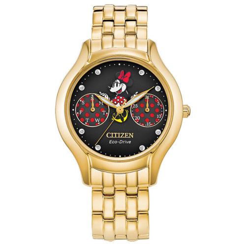 Citizen Eco Drive Women`s Disney Positively Minnie Gold-tone Watch FD4018-55W