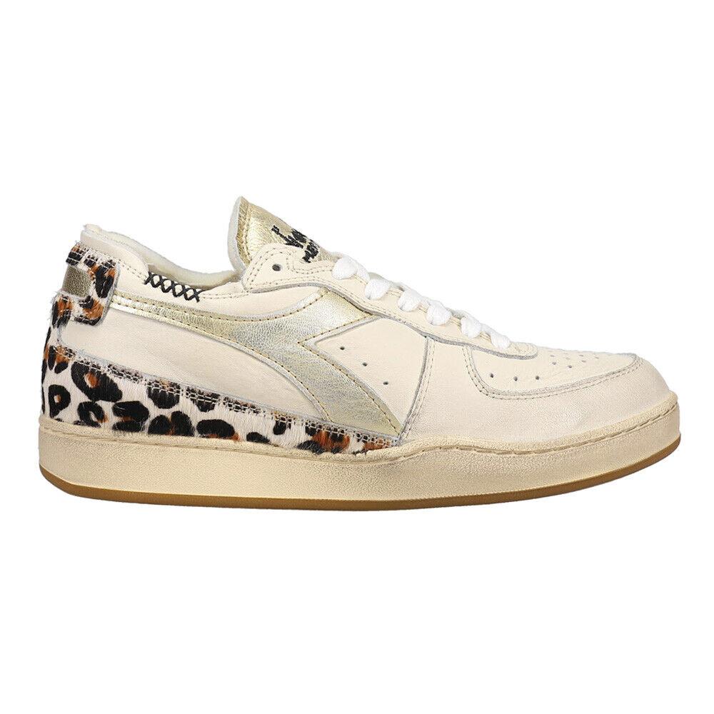 Diadora Mi Basket Row Cut Metallic Animalier Lace Up Womens Size 7.5 M Sneakers