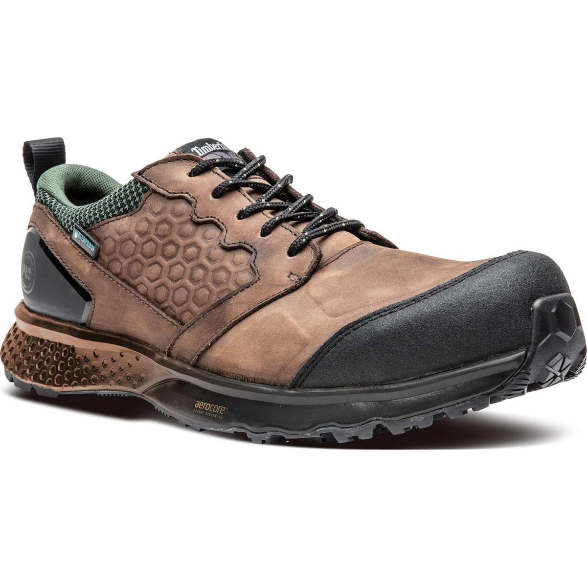 Timberland Pro Men`s Reaxion Composite Safety Toe Waterproof Athletic Hiker Work - Brown/Green