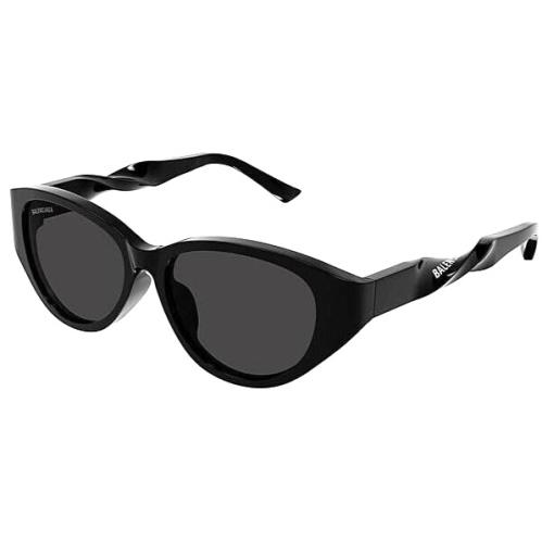 Balenciaga BB 0209SA 001 Black W/grey Lens Sunglasses 55-16