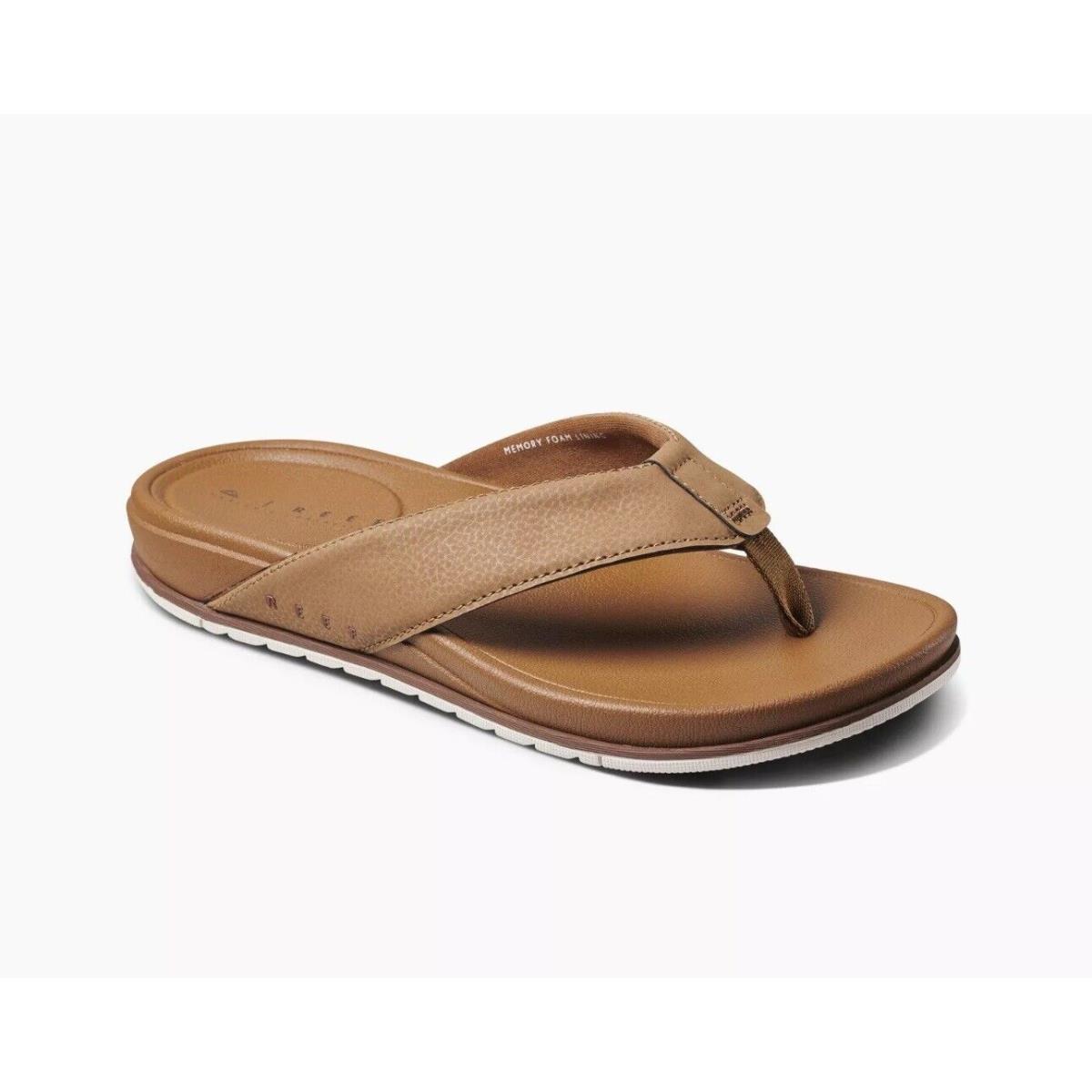 Men`s Reef Bonzer Cushioned Beach Sandals Flip Flops Tan/brown