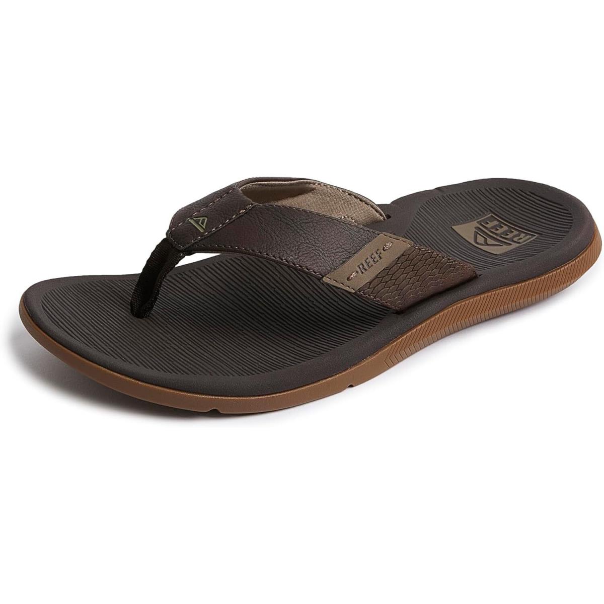 Reef Santa Ana Men`s Flip Flop Arch Support Water Friendly Non Brown