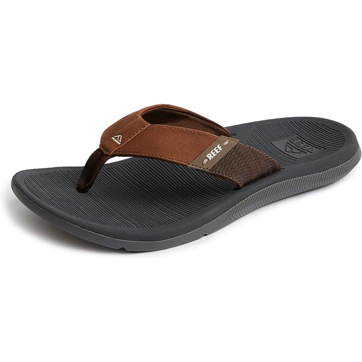 Reef Santa Ana Men`s Flip Flop Arch Support Water Friendly Non Grey/Tan