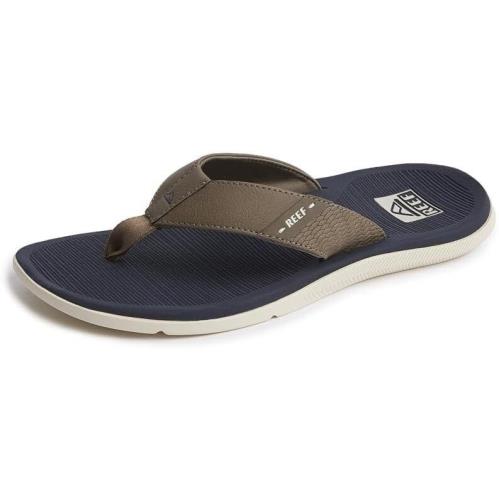 Reef Santa Ana Men`s Flip Flop Arch Support Water Friendly Non Navy/Khaki