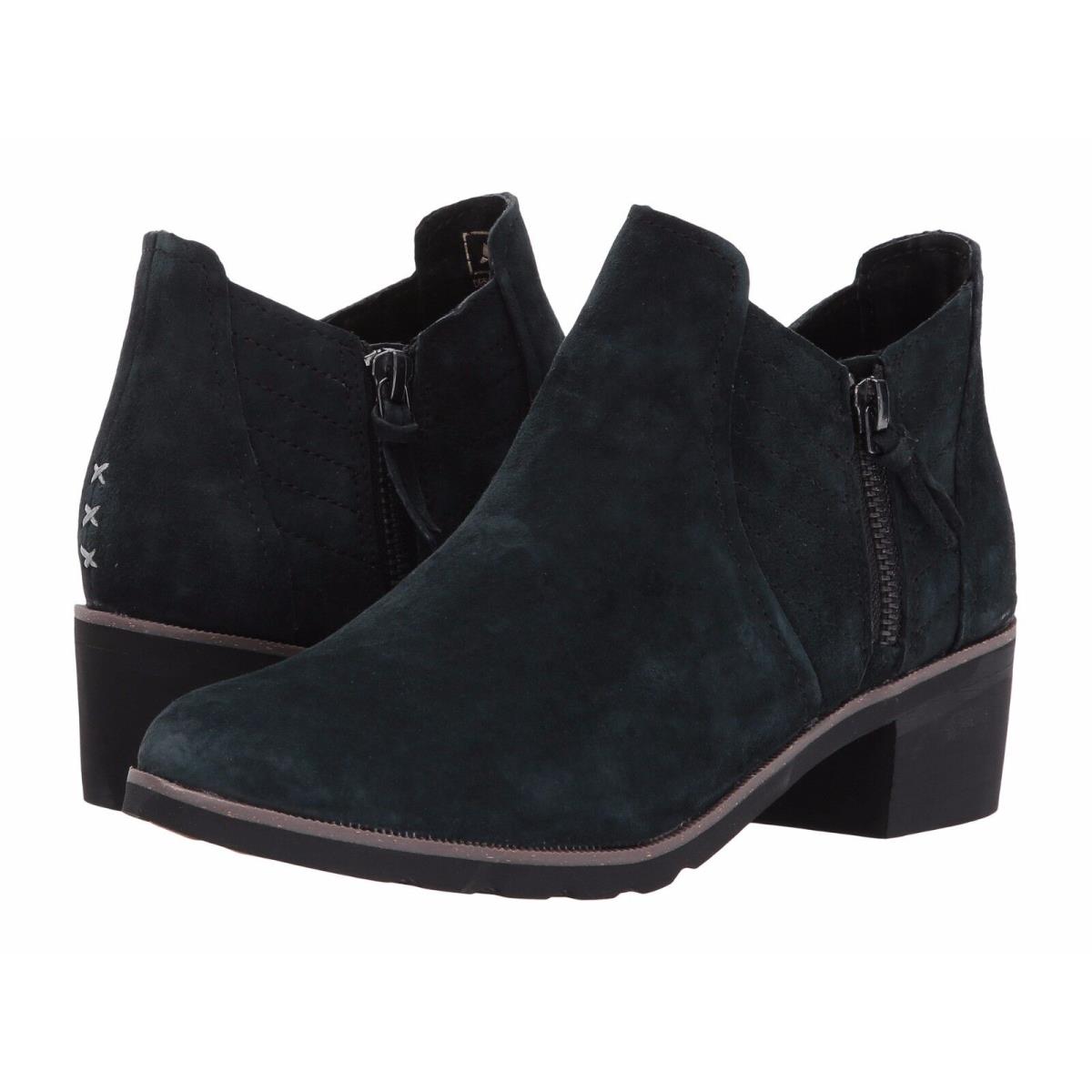 Women`s Shoes Reef Voyage Low Suede Ankle Boots w/ Zipper RF0A362B Black - Black