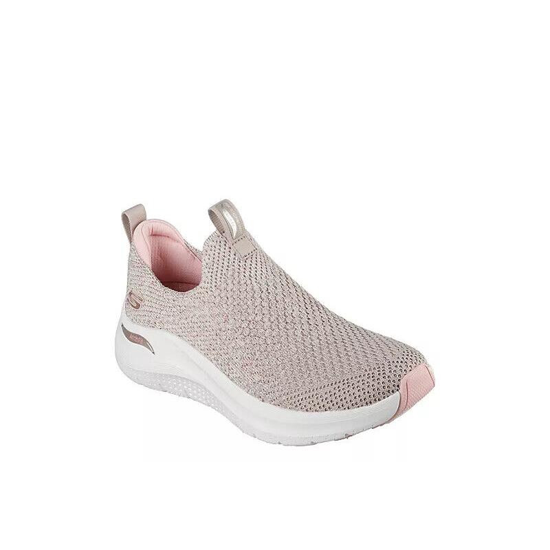 Skechers Womens Arch Fit 2.0 Support Running Slip ON Shoe Beige