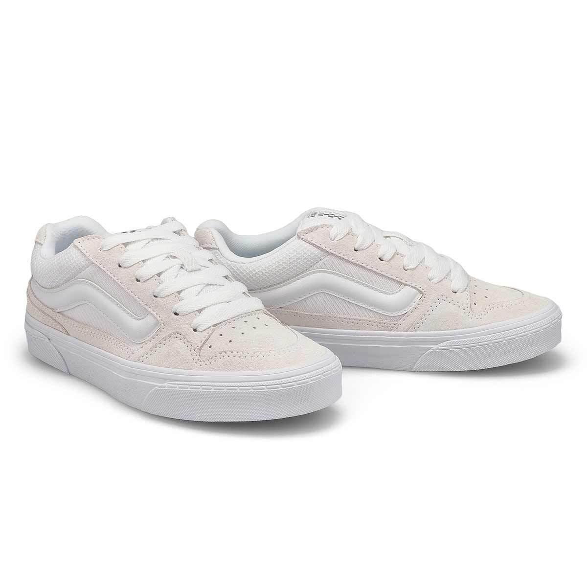 Vans Caldrone V007P9WHT Sneakers Women`s White Canvas Low Top Skateboard Shoes