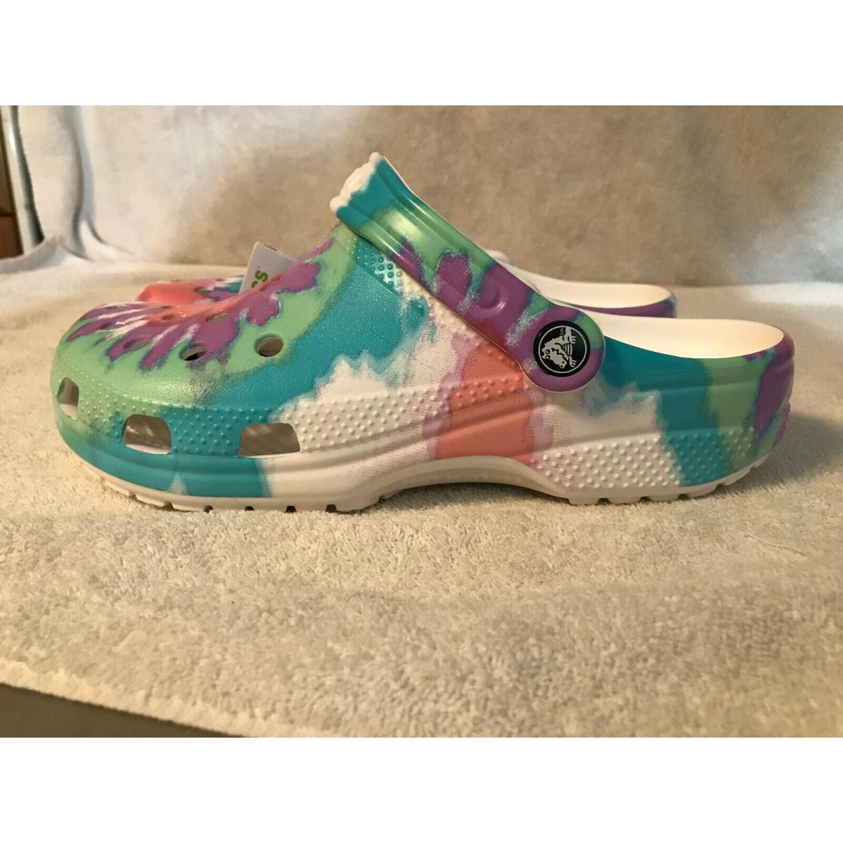 Crocs Adult Croc Classic Tie Dye Graphic Clog Fresco/multi Roomy Fit 205453-6SN