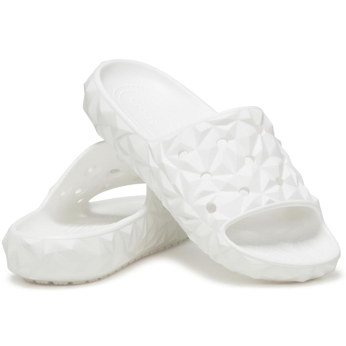 Unisex Sandals Crocs Classic Geometric Slide 2.0 White Geo