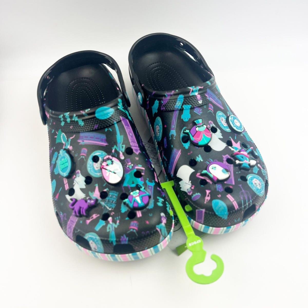 Disney The Haunted Mansion Crocs Clogs Jibbitz Men s 11 Leota Ghosts Black