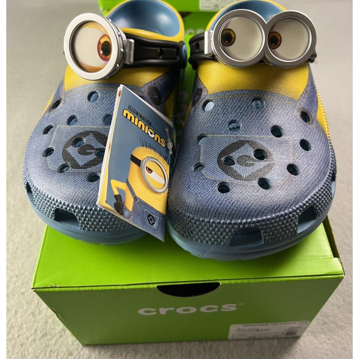 Crocs Despicable Me Classic Clogs Minions Blue/yellow Unisex Slip On Size M8 W10