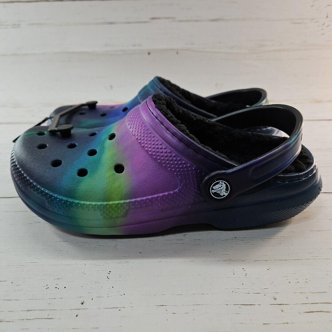 Crocs Unisex Classic Fleece Lined Out of This World Clog M5 W7 Black Galaxy