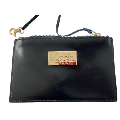 Valentino By Mario Valentino Leather Pouch with Gold Logo