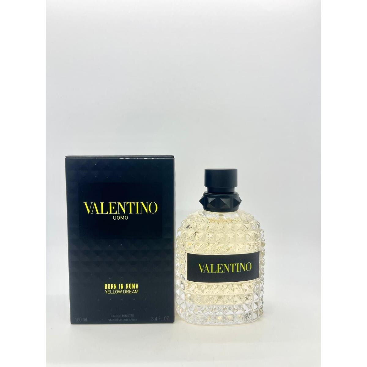 Uomo Born in Roma Yellow Dream By Valentino For Men`s 3.4oz Edt Unsealed Box