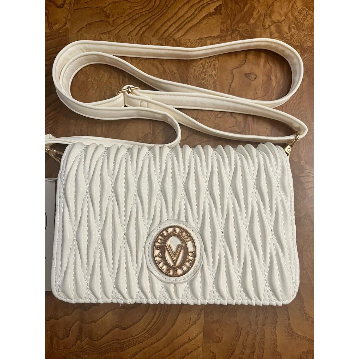 Valentino Orlandi Crossbody Designer Bag White W/gold Hardware