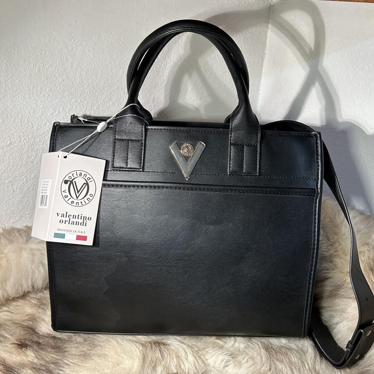 Valentino Orlandi Large Satchel - Beautiful Black - Designed In Italy