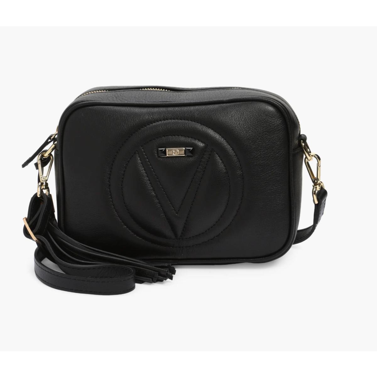 Valentino L96101 Womens Black Mia Signature Leather Crossbody Bag